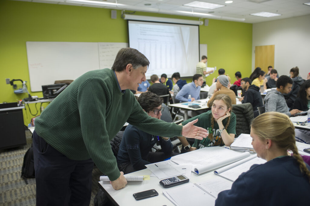 instructor guiding students